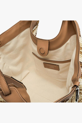Borsa Dua in paglia intrecciata con fantasia multicolor - 5