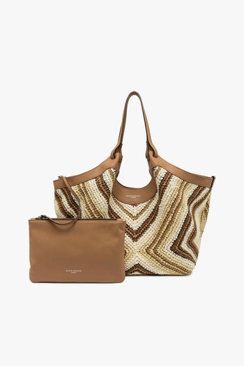 Borsa Dua in paglia intrecciata con fantasia multicolor - 6
