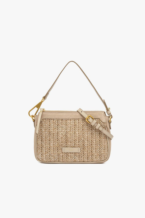 Borsa a spallla Brooke in camoscio e paglia intrecciata
