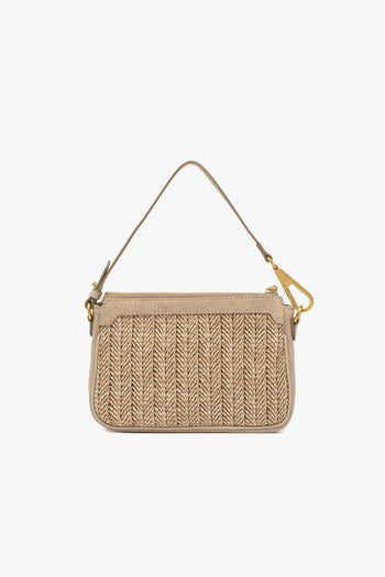 Borsa a spallla Brooke in camoscio e paglia intrecciata - 3