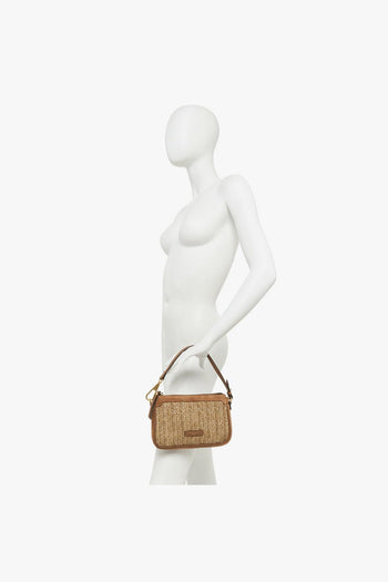 Borsa a spallla Brooke in camoscio e paglia intrecciata - 6