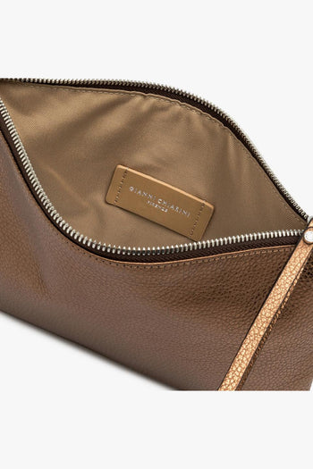 Pochette "Hermy" in pelle martellata laminata - 4