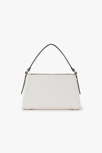 Borsa a mano piccola in ecopelle grain con maxi logo - 3