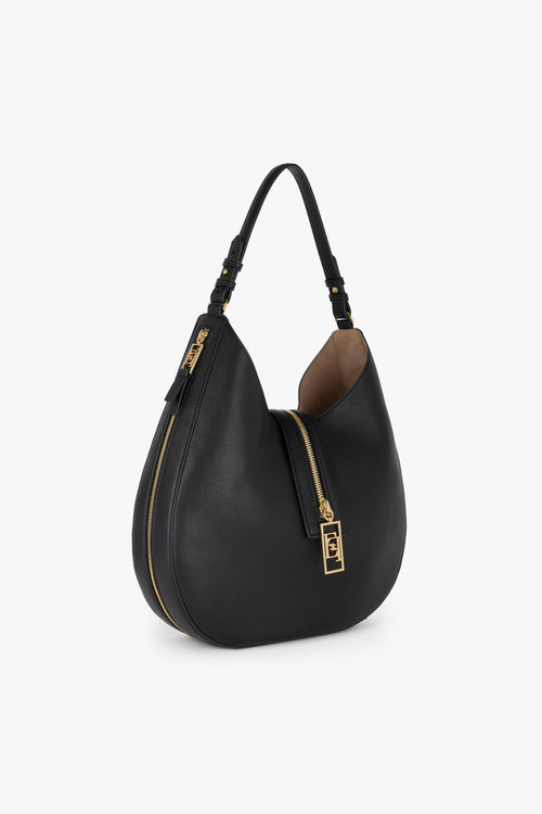 Borsa hobo grande con zip ornamentali - 2