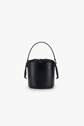 Borsa a secchiello in ecopelle con logo in metallo - 2