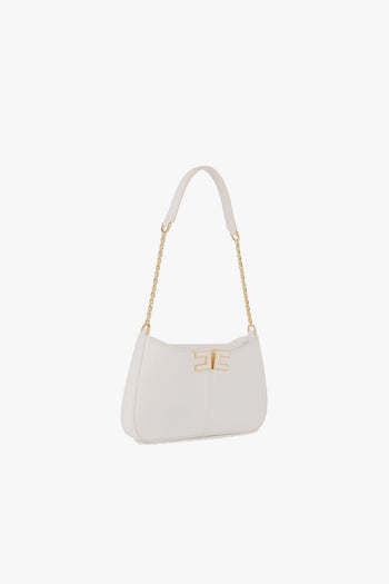 Borsa a spalla piccola in ecopelle con spacco a V e logo in metallo - 2