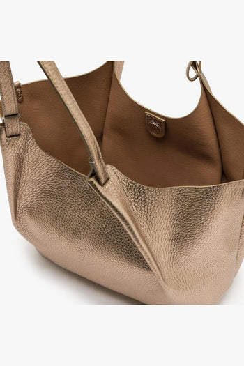 Borsa a spalla "Dua" in pelle martellata laminata - 6