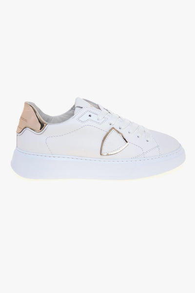 Sneaker Temple in pelle con talloncino effetto specchiato