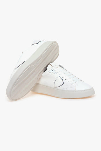 Sneaker Temple in pelle con effetto spatulè e profili in grigio - 4