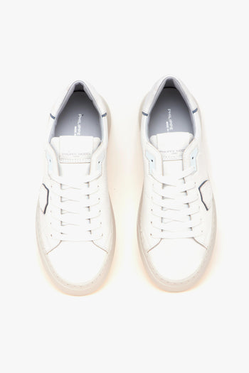 Sneaker Temple in pelle con effetto spatulè e profili in grigio - 5