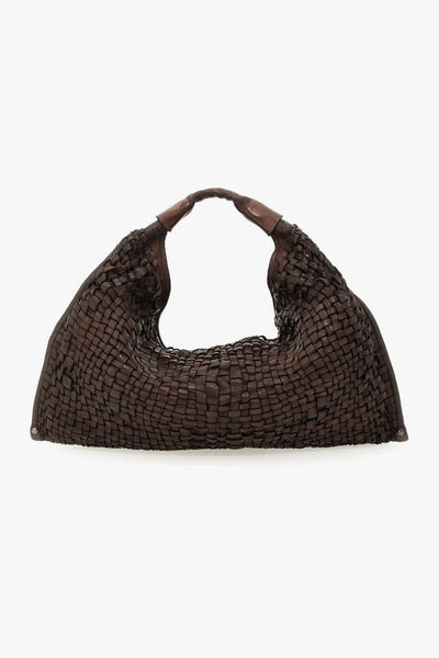 Borsa monospalla Atena grande in pelle intrecciata