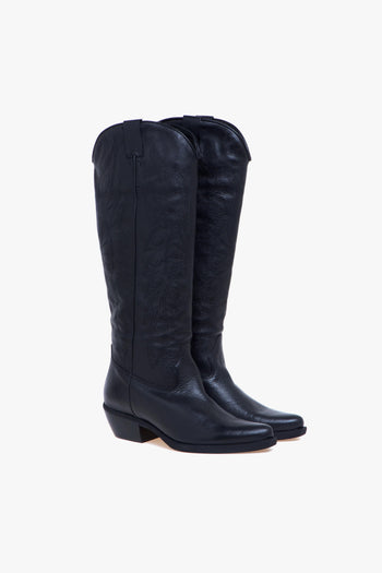 Stivale texano in pelle ricami - 2