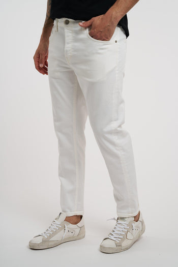 Pantalone in denim bianco - tapperd fit - 2