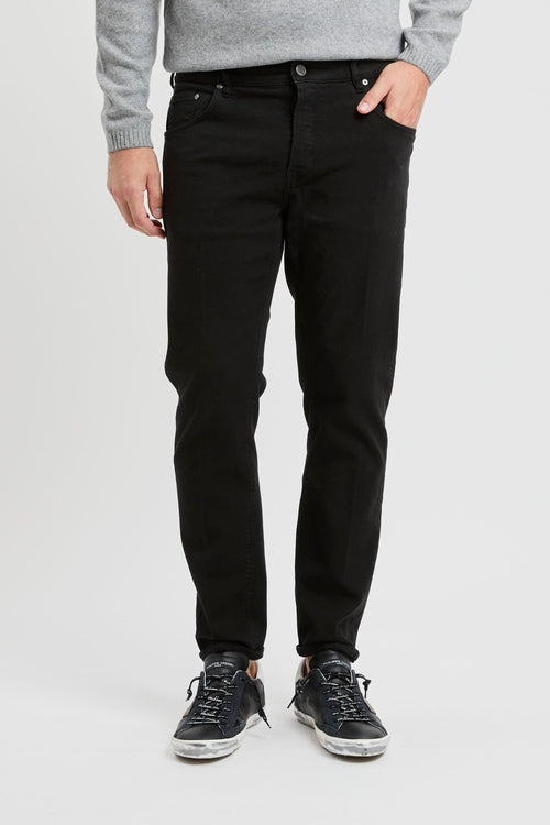 Jeans tinta unita in cotone elasticizzato