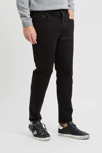 Jeans tinta unita in cotone elasticizzato - 2