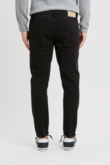 Jeans tinta unita in cotone elasticizzato - 6