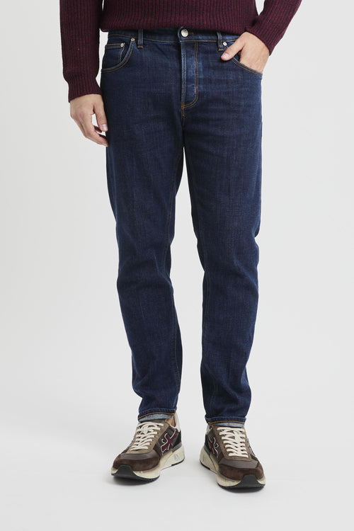 Jeans in denim elasticizzato con lavaggio uniforme