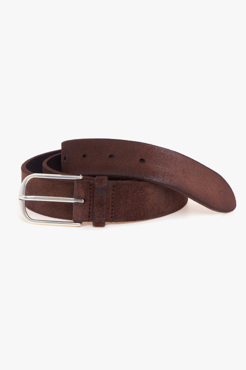 Cintura "Murray" in camoscio ingrassato H. 35 mm con fibbia opaca