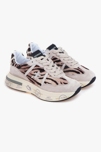 Sneaker Cassie in camoscio e cavallino zebrato - 2
