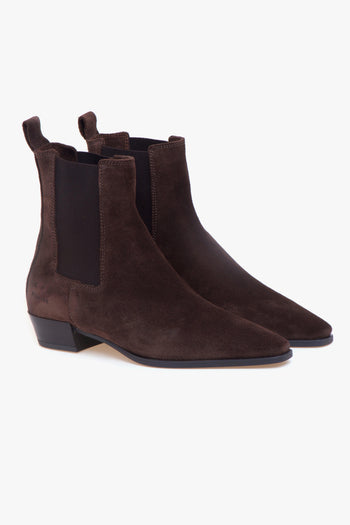 Tronchetto texano in camoscio con elastici e tacco 30 mm - 2