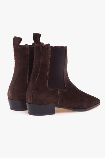 Tronchetto texano in camoscio con elastici e tacco 30 mm - 3