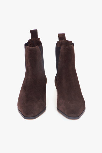 Tronchetto texano in camoscio con elastici e tacco 30 mm - 5