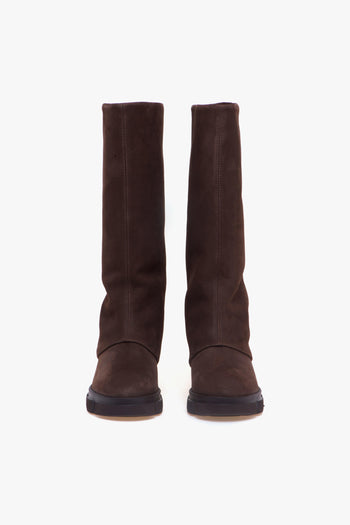 Stivale a 3/4 in nabuck con risvolto e suola in gomma leggera - 5