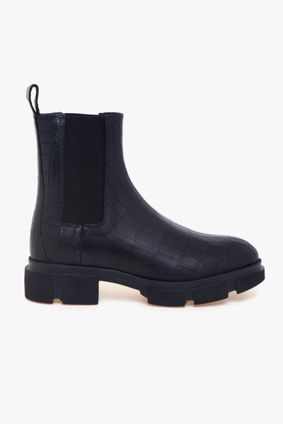 Chelsea boot in pelle stampa cocco con suola in gomma