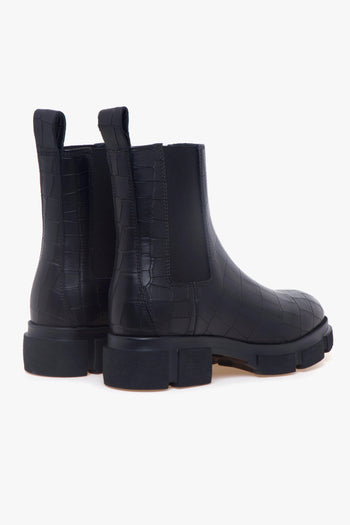 Chelsea boot in pelle stampa cocco con suola in gomma - 3