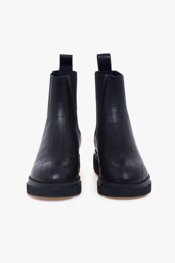 Chelsea boot in pelle stampa cocco con suola in gomma - 5