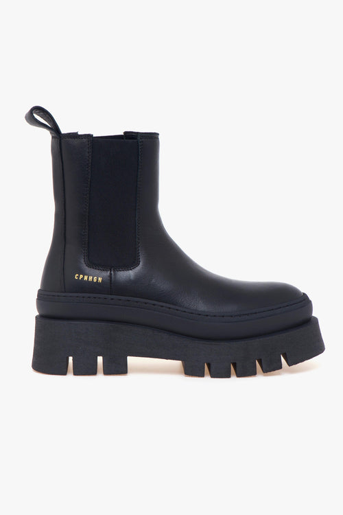 Chelsea boot in pelle con maxi platform