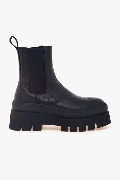 Chelsea boot in pelle stampa cocco con maxi platform