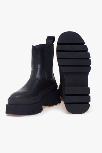 Chelsea boot in pelle stampa cocco con maxi platform - 4