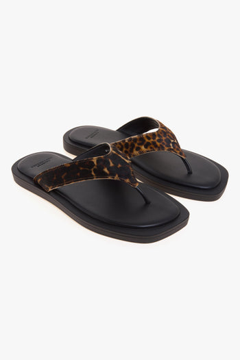 Sandalo flat in pelle con infradito - 2