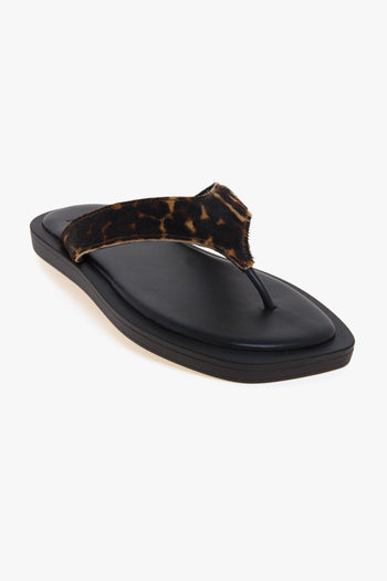 Sandalo flat in pelle con infradito - 4