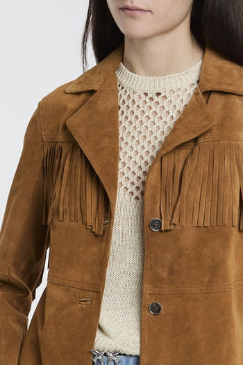 Giubbotto in suede con frange - 3