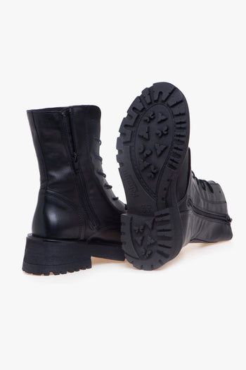 Anfibio in pelle con suola in gomma - 4