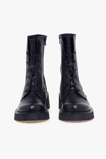 Anfibio in pelle con suola in gomma - 5