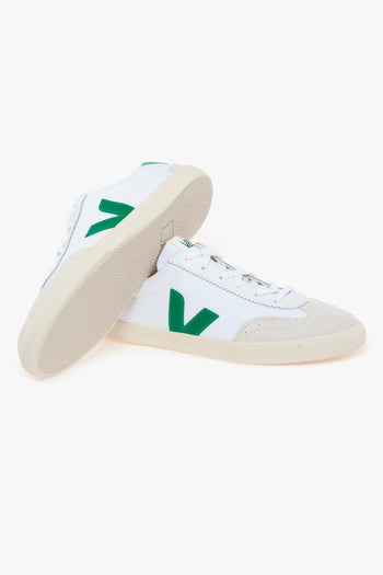 Sneaker retro-volley in canvas e camoscio - 4