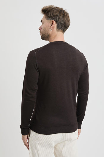 Maglia girocollo in lana merino extrafine - 5