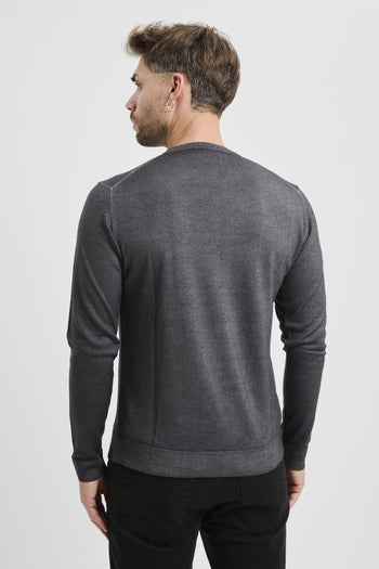 Maglia girocollo in lana merino extrafine - 5