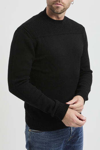 Maglia girocollo a coste in lana vergine - 2