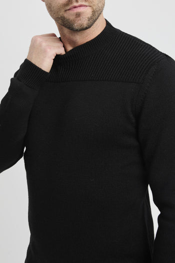 Maglia girocollo a coste in lana vergine - 5