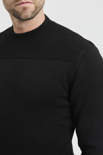 Maglia girocollo a coste in lana vergine - 6