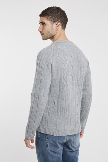 Maglia girocollo in lana merino con trecce - 4