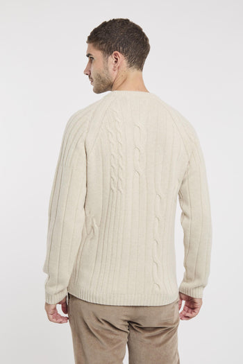 Maglia girocollo in lana merino con trecce - 4