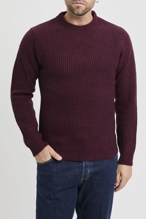 Maglia girocollo in lambswool bicolore