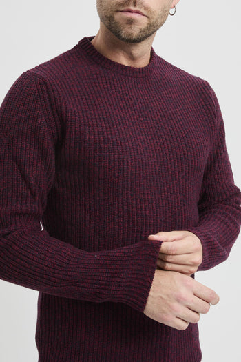 Maglia girocollo in lambswool bicolore - 4