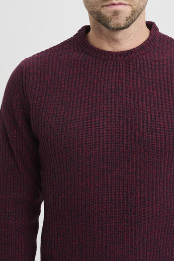 Maglia girocollo in lambswool bicolore - 5