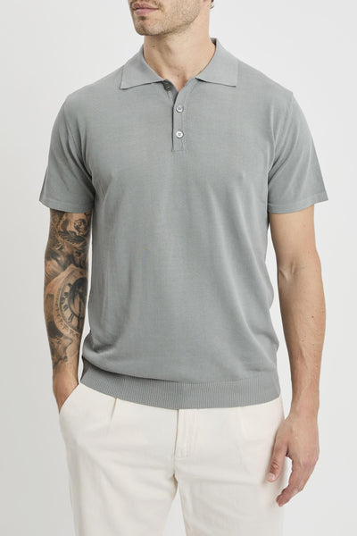 Polo manica corta in cotone crepè